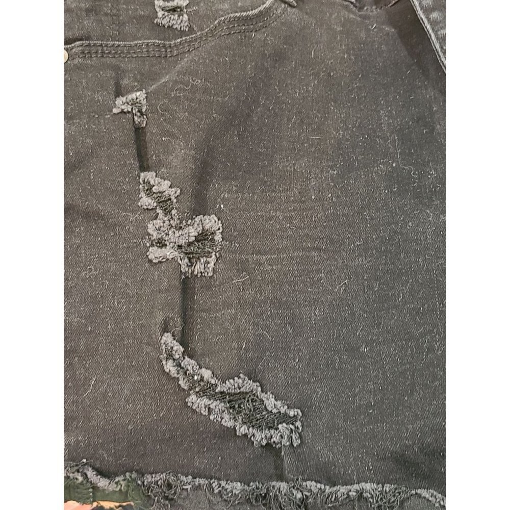 Gemma Rae Shorts Women's Black Denim Size 15/32 Distressed High Waist Cut Off - Picture 6 of 6